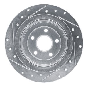 Subaru Legacy Brake Rotor (1) - Rear Right - R1 Concepts - Drilled & Slotted - Silver - `00-`06